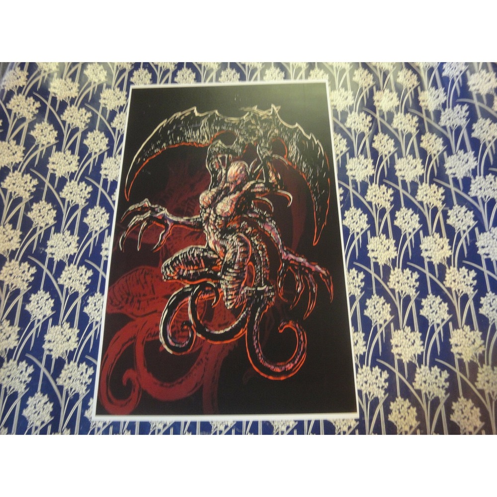 11 X 17 Monster alien tenticales claws wings art print from‎ a local estate sale